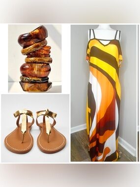 Vibrant Abstract Maxi Dress W/ pockets large